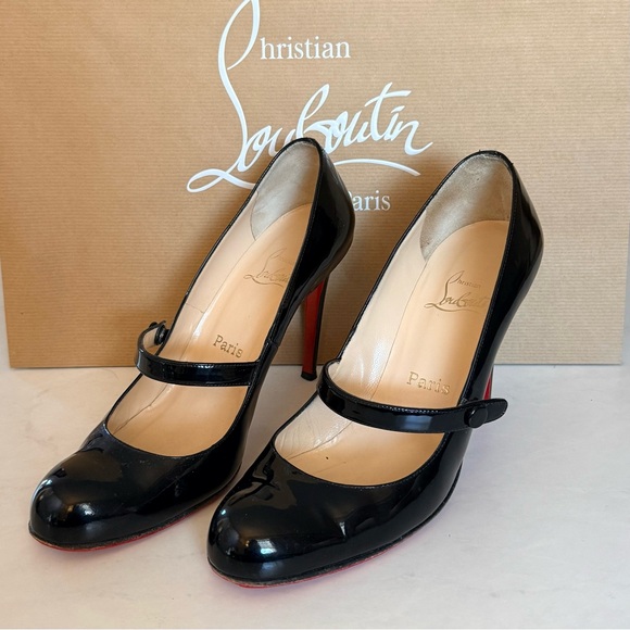 Christian Louboutin Wallis Pumppie 85 mm Mary Jane Red Bottoms Heels size 40 - Picture 5 of 12
